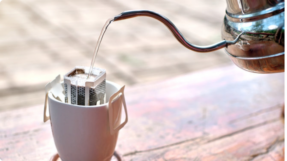 making pour over coffee at home