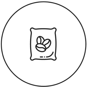 Coffee jute bag icon